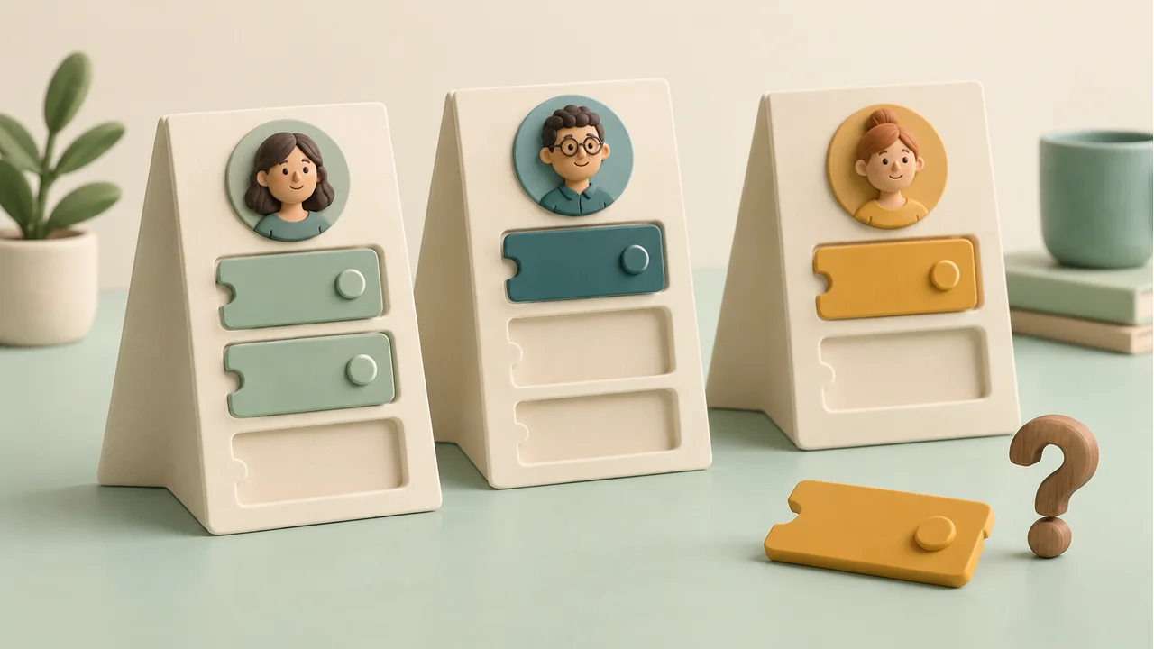 Close view of three member capacity ledgers with task tokens, remaining spaces and a separate unfilled task ticket